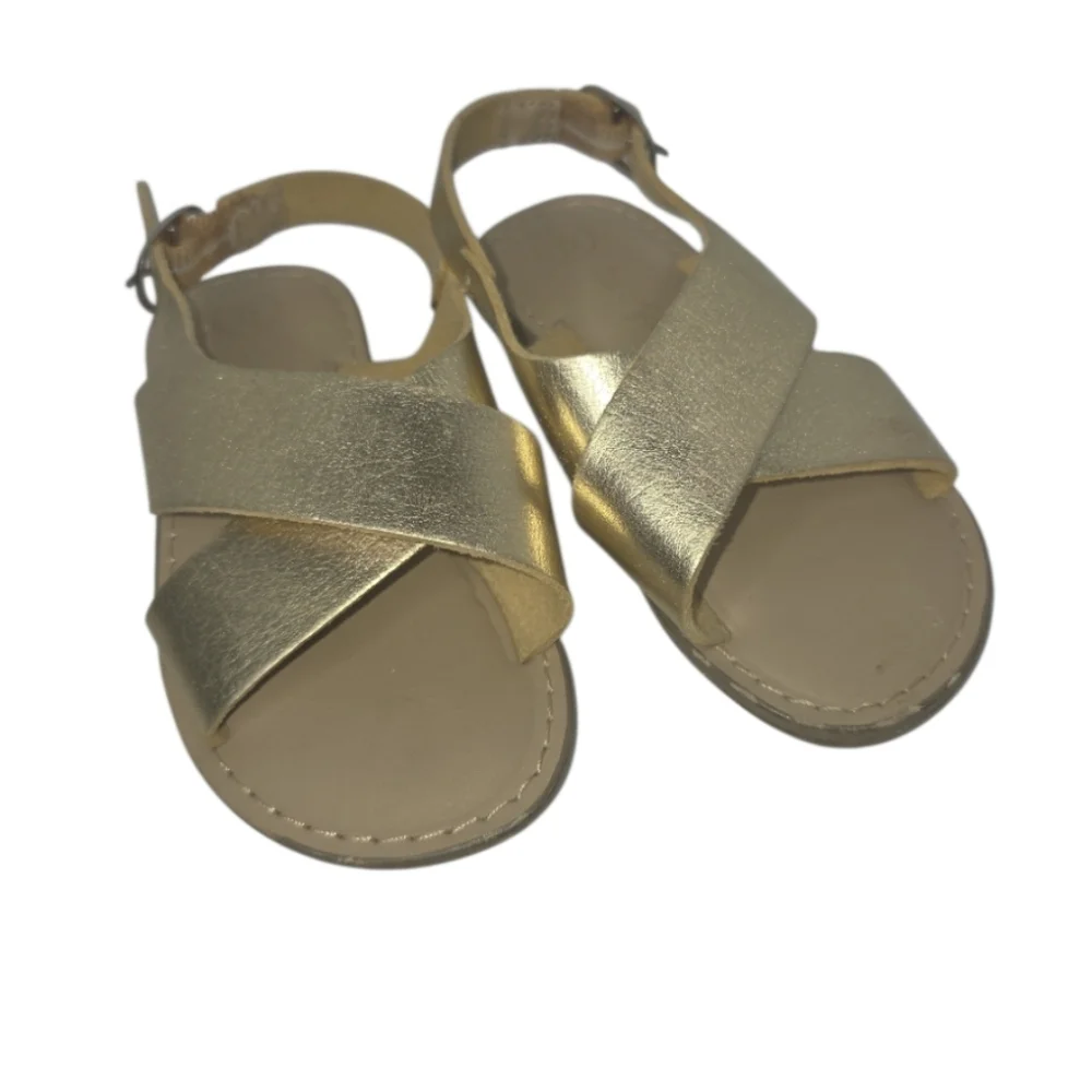 Cat & Jack Gold Metallic Girls Ankle Strap Sandal Size 6
